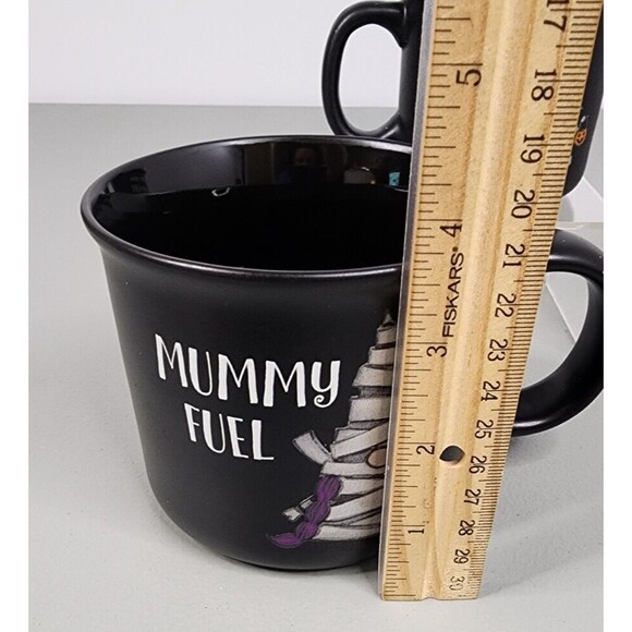 Cobwebs & Cauldrons Halloween Mummy Fuel Set Of 2 MUG Mother and child Lot Black - Picture 5 of 9